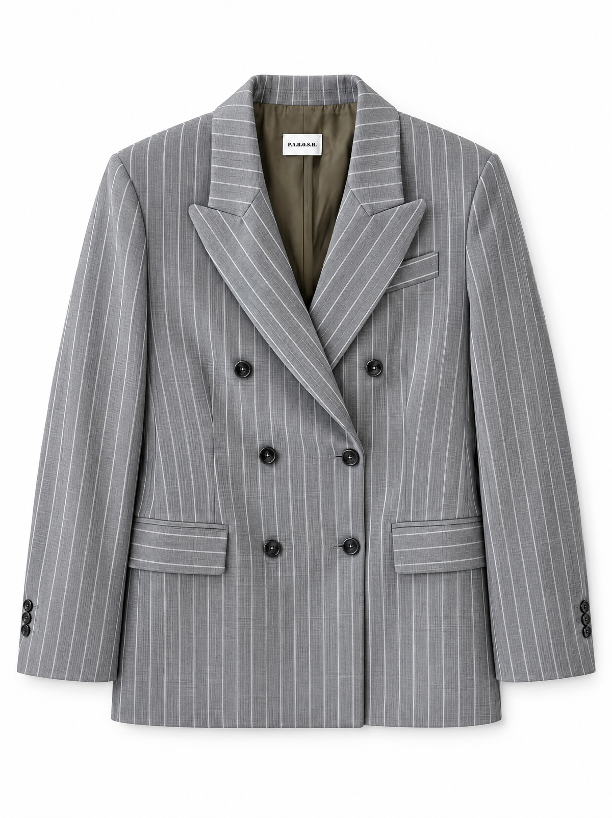 Nadelstreifen-Gabarine-Sakko mit Melange-Muster