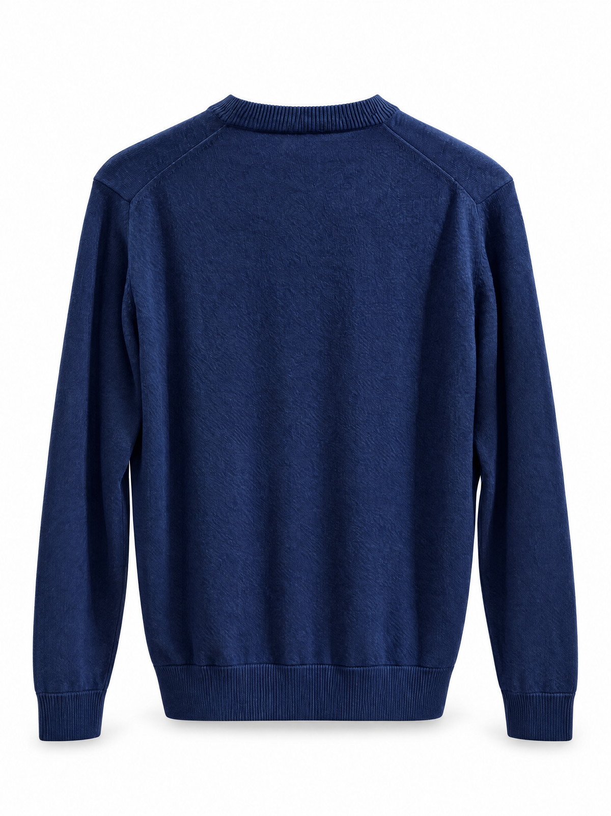 Maglia girocollo ML con tipping - Blu/Grigio